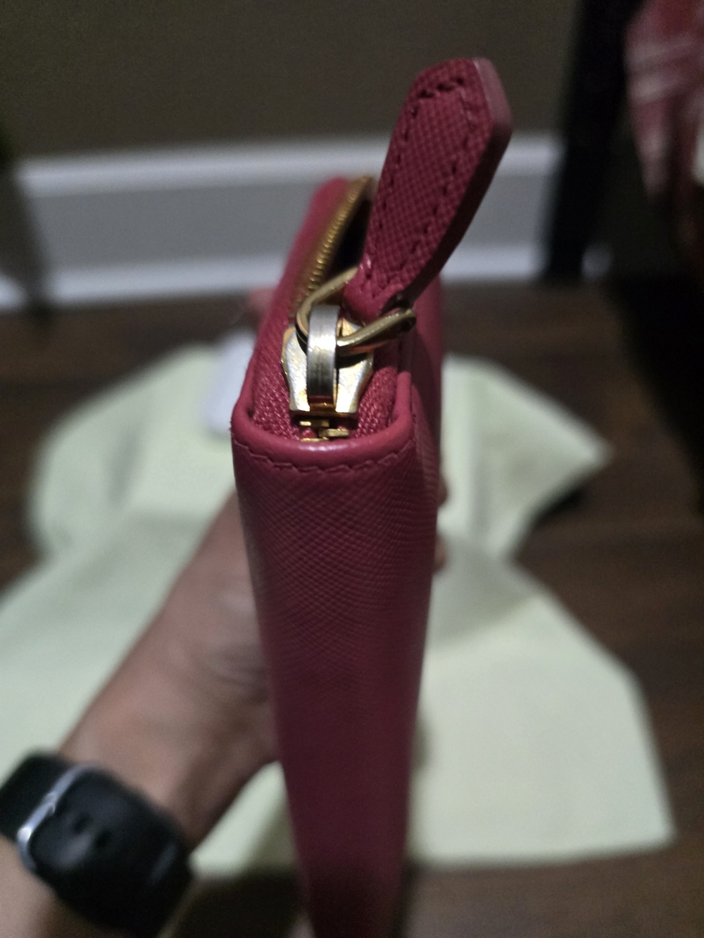 Prada Pink Saffiano Zip-Around Wallet - Picture 11 of 12
